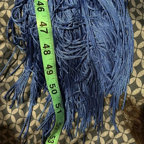 ZIXLUXE Fashion Loose Fit half Fringe Adire Kaftan | Coverup | maxi V neck dress - Picture 10 of 12